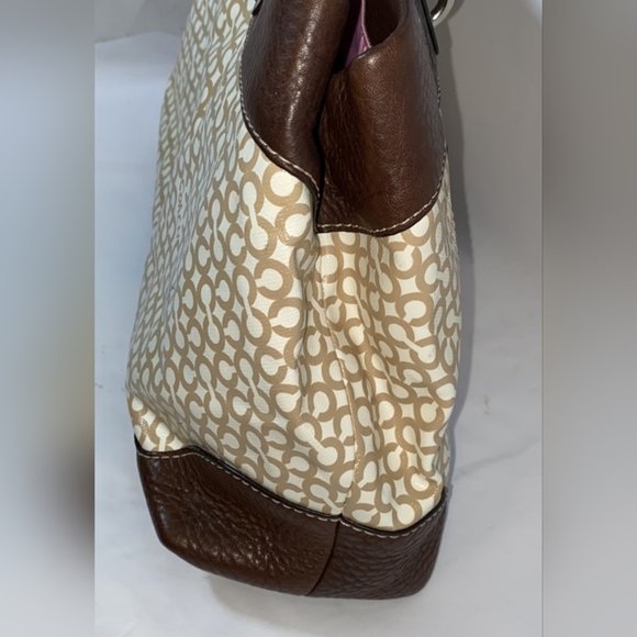 🏖️ Coach Penelope Op Art Brown & Cream Leather & Coated Canvas - Picture 7 of 13